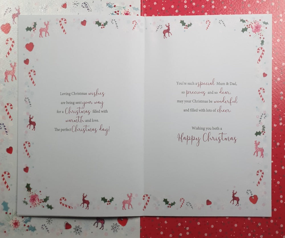 Large Special Mum And Dad Christmas Card