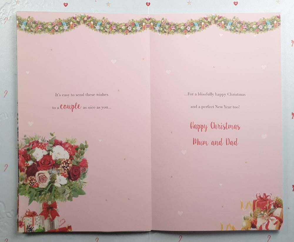 Large Special Mum And Dad Christmas Card