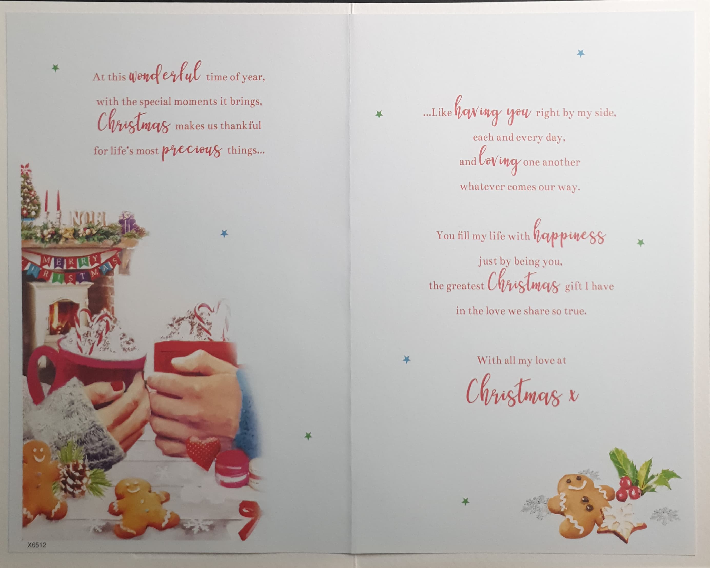 Husband Christmas Card - Christmas Time / Couple Holding Hot Chocolate