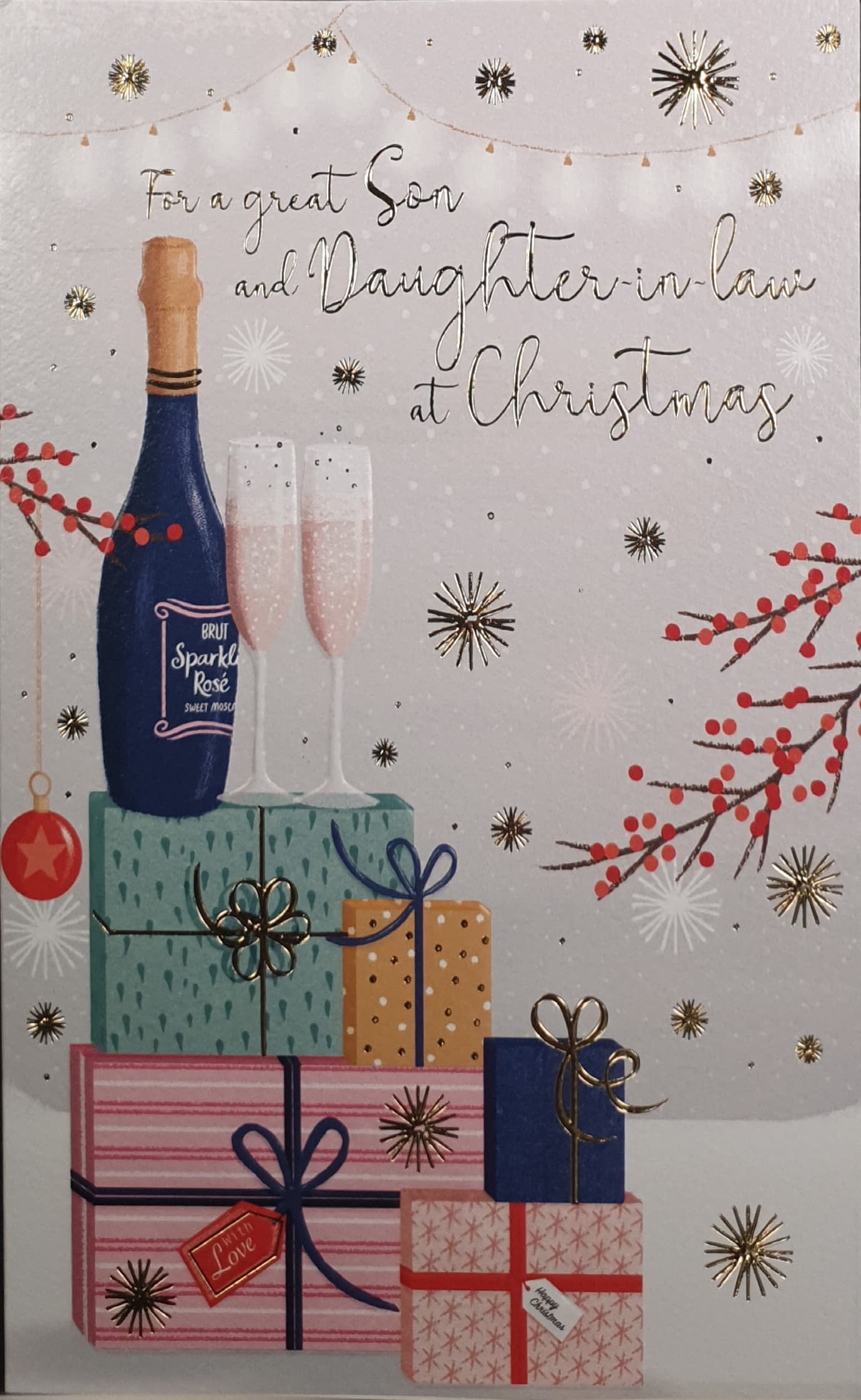 Son & Daughter in Law - Wine on Colourful Gift Boxes