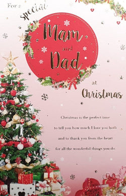 Large Special Mam And Dad Christmas Card
