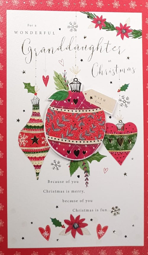 Large Granddaughter Christmas Card