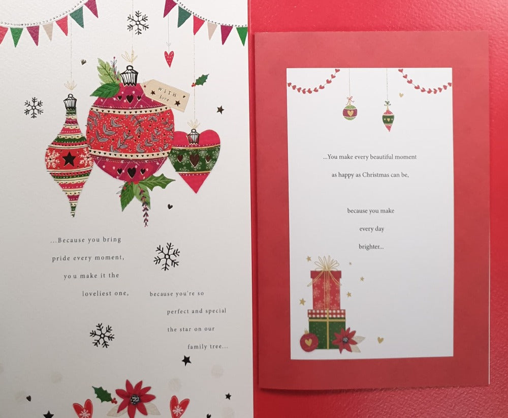 Large Granddaughter Christmas Card