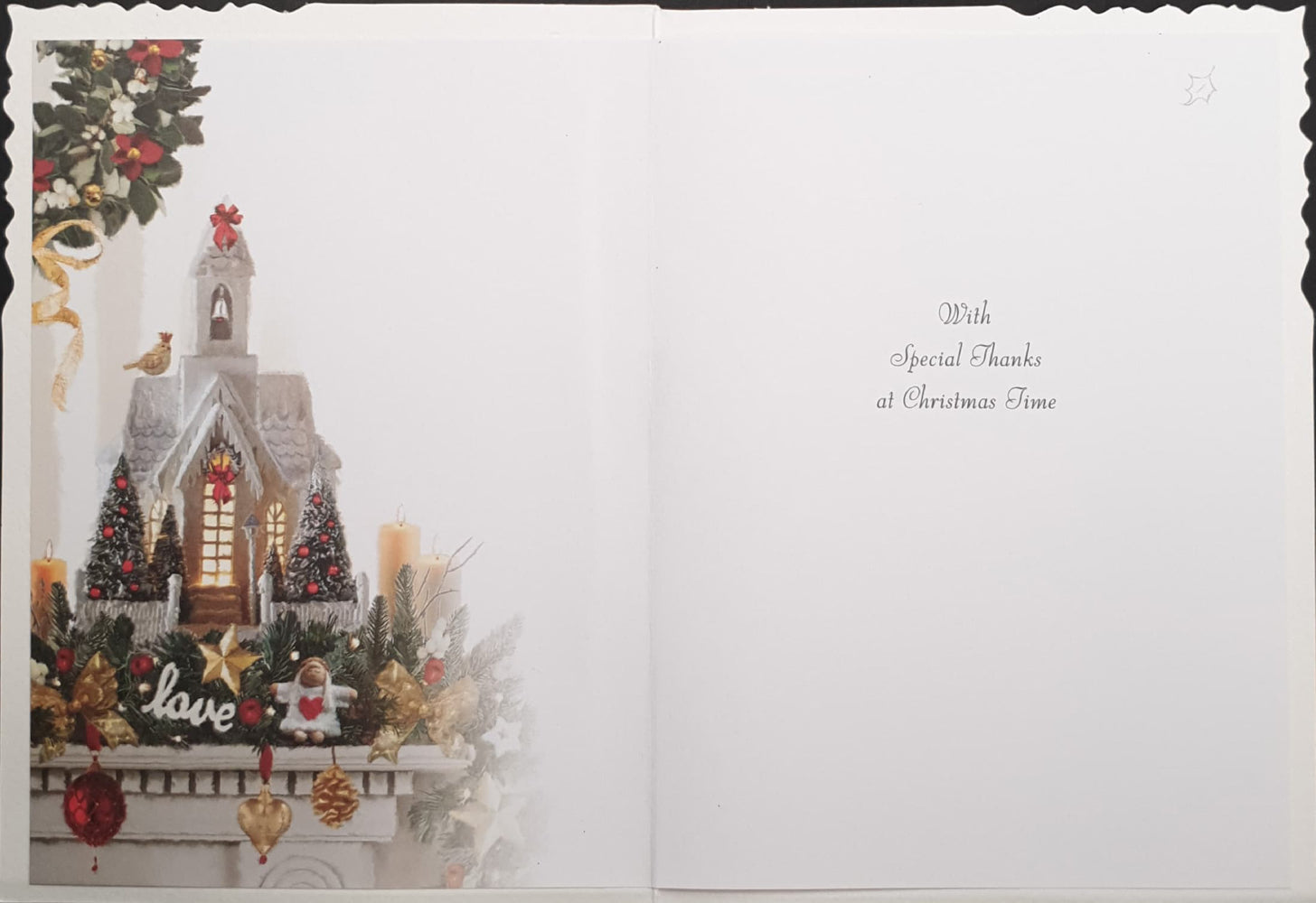 Thank You Christmas Card - With Special Thanks / Christmas Chapel Decorations