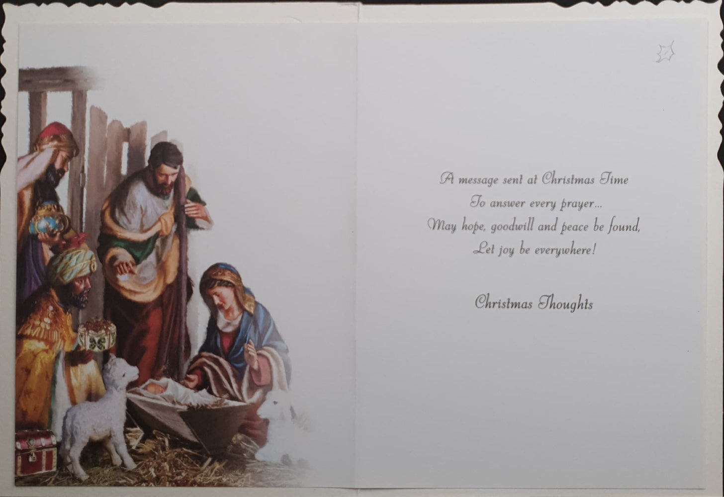 Religious Christmas Card - Christmas Blessings & Wishes / Nativity Scene