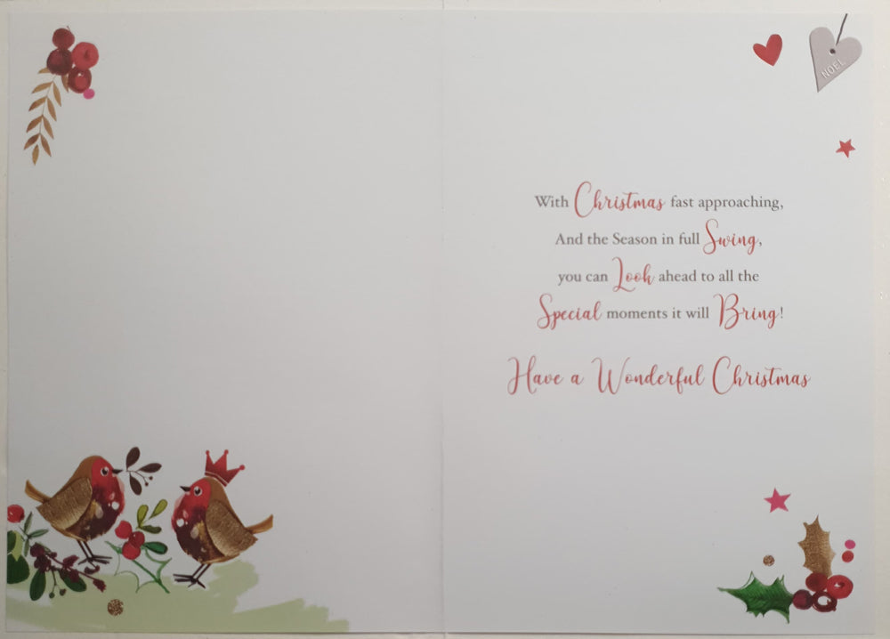 Brother & Sister in Law Christmas Card - Silver & Gold Christmas Pudding & Champagne