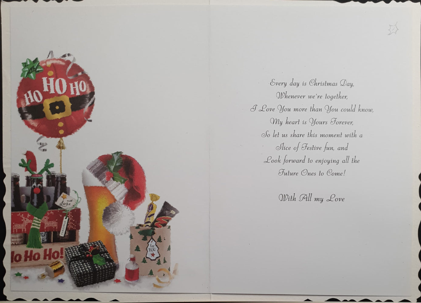 Fiance Christmas Card - Beer & Lots Of Chocolate