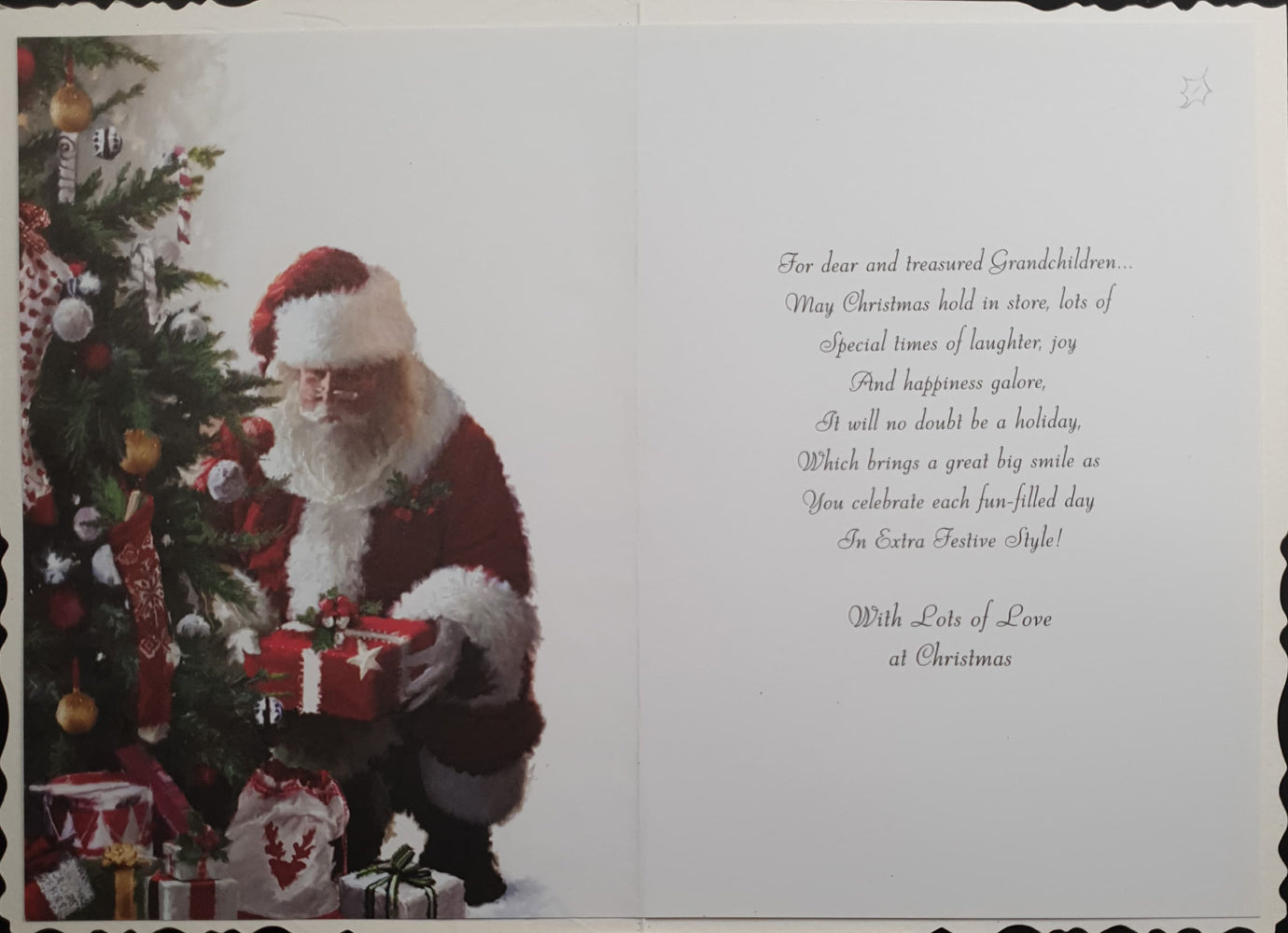 Special Grandchildren Christmas Card - Santa & The Presents