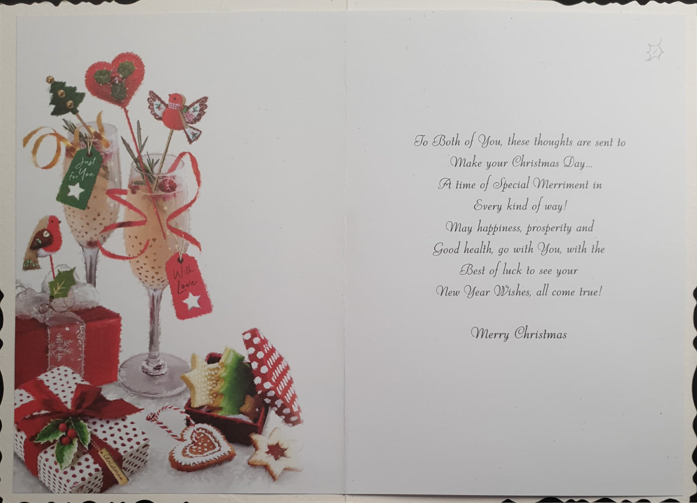 Both Of You Christmas Card - Champagne & Gifts
