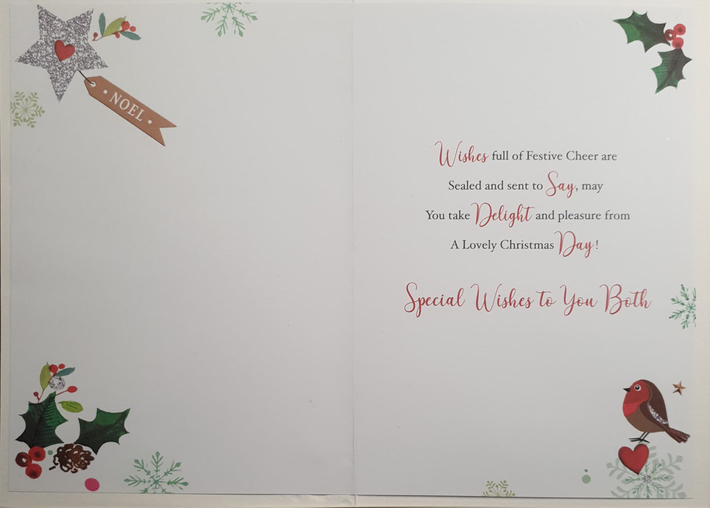 To Both Of You Christmas Card - Lots Of Stars & Hearts
