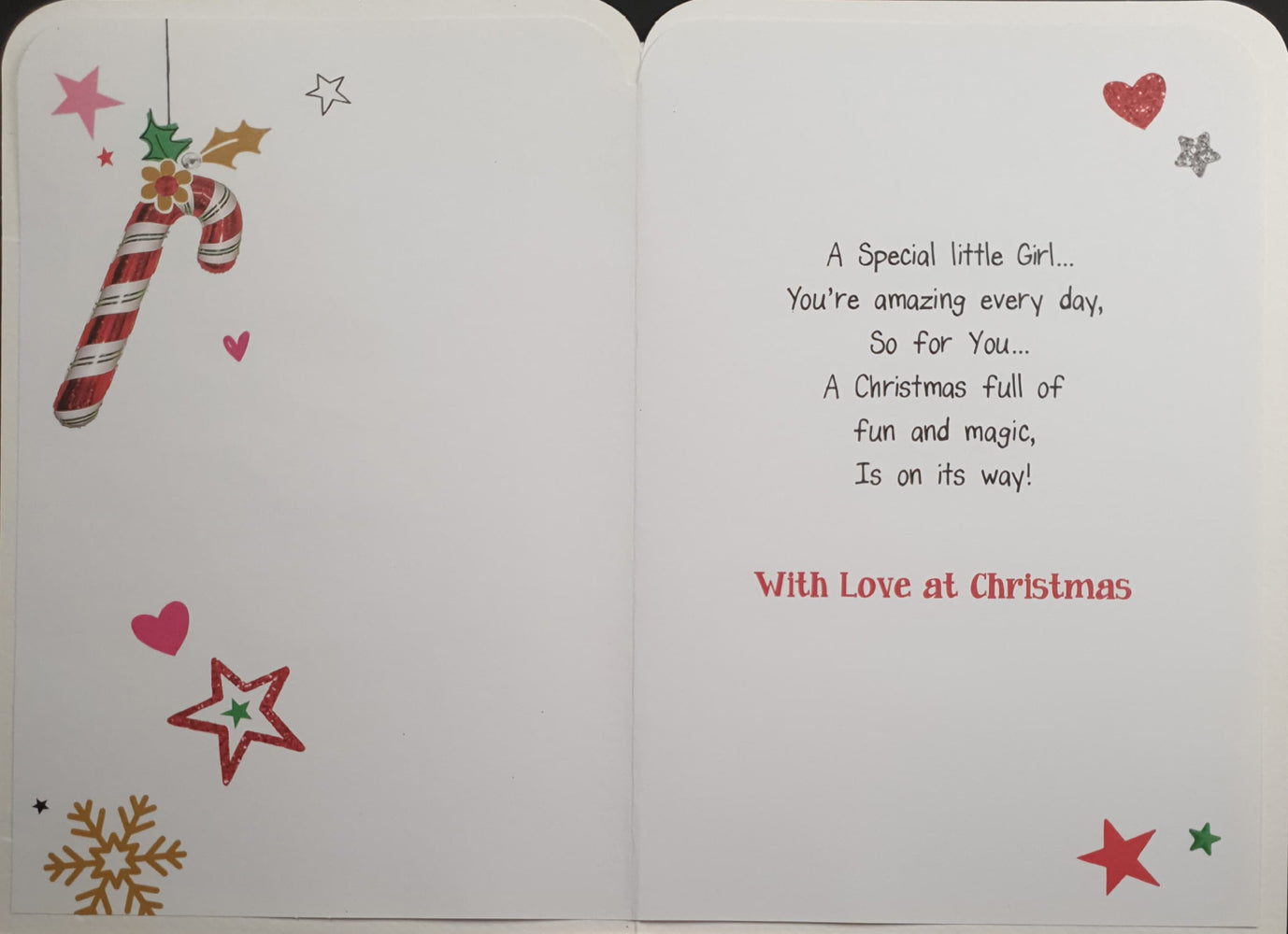 Special Girl Christmas Card - Little Girl & Stars