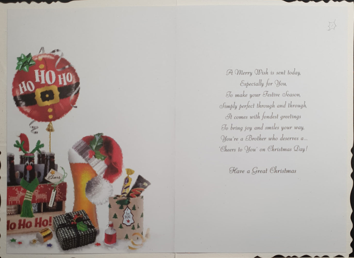 Special Brother Christmas Card - Lots Of Beer & Chocolates
