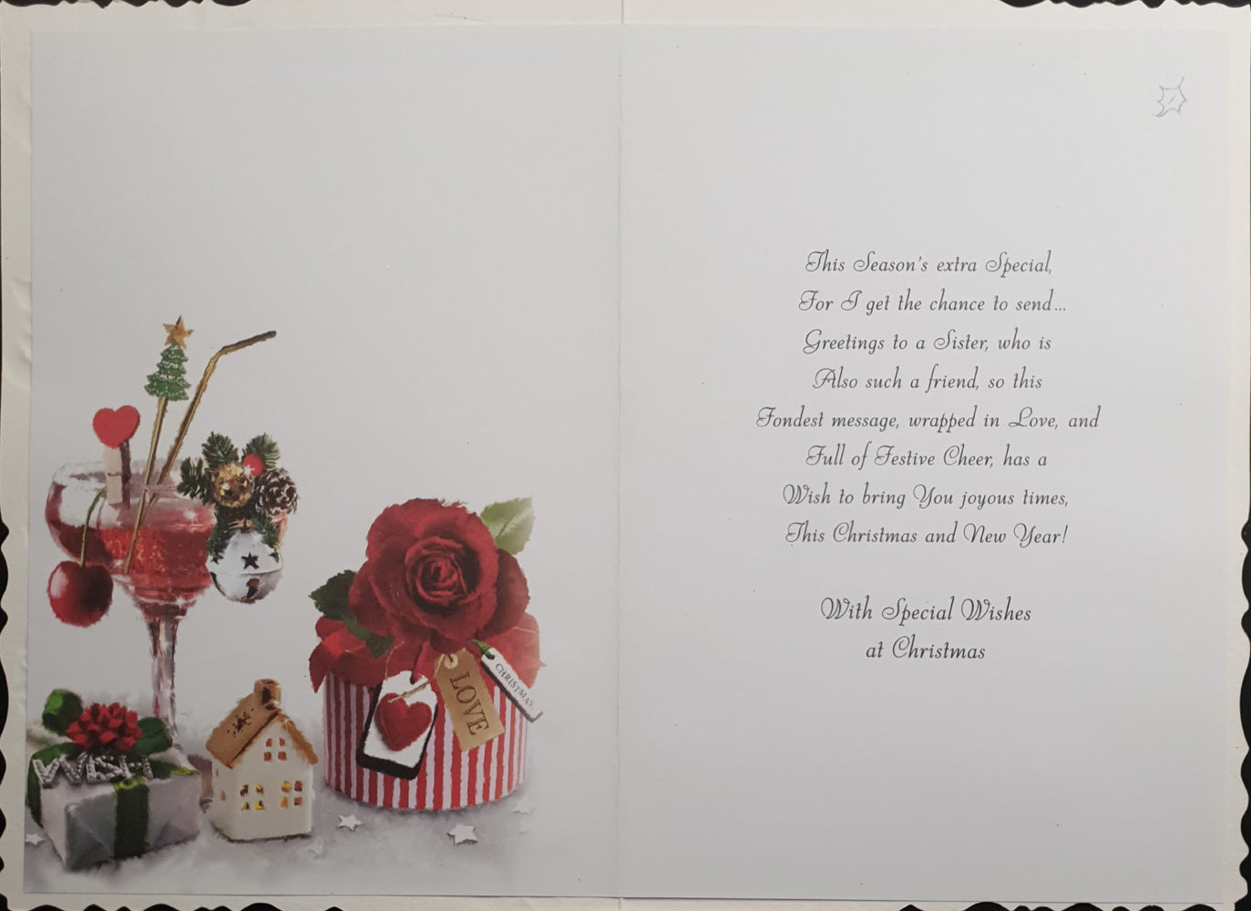 Sister Christmas Card - Wine & Lots Of Gifts