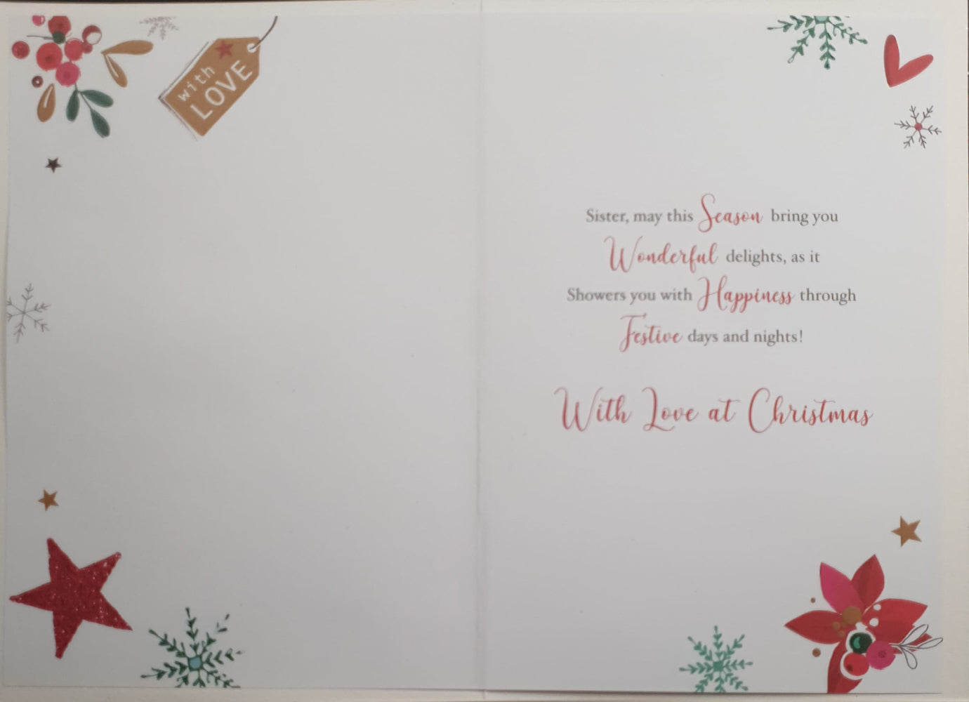 Special Sister Christmas Card - Gin Bottle & Glass