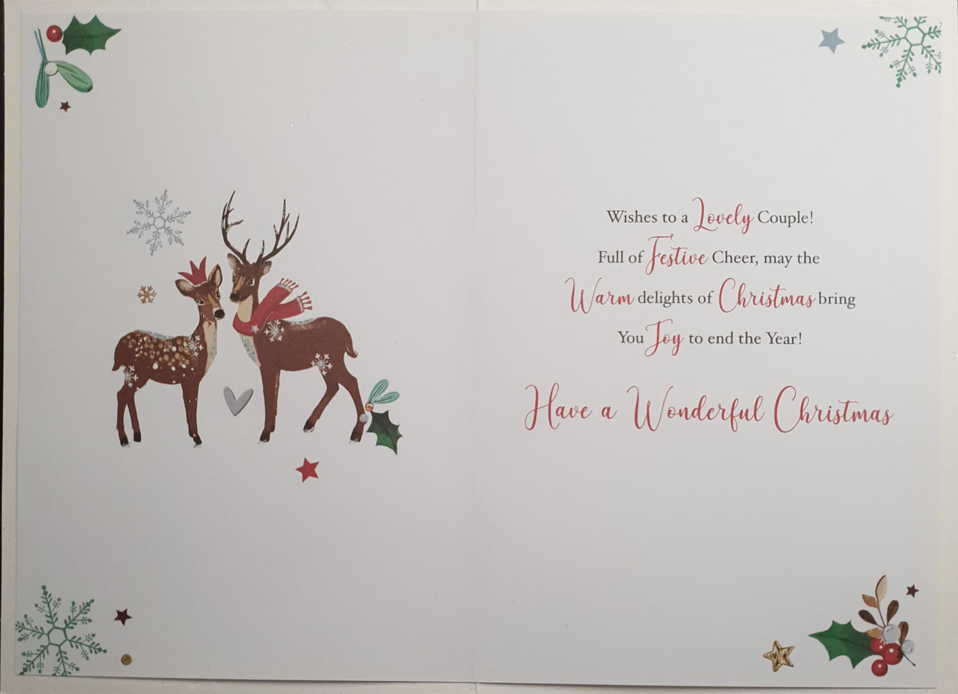 Special Daughter And Son In Law Christmas Card - Snow & Dear