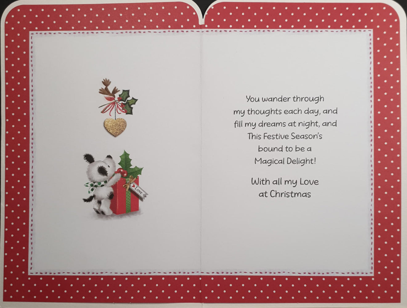 Special Boyfriend Christmas Card - Bear Holding Gift Boxes