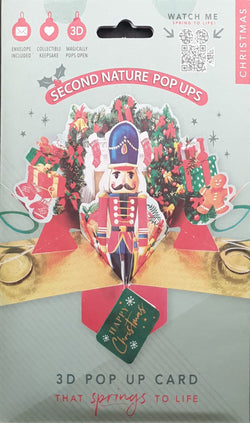 Pop Up Christmas Card - Toy SoldierWalking Through Gifts & Garland