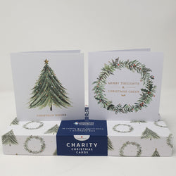 Charity Christmas Cards  - Box of 10 / Temple Street - Christmas Tree & Wreath