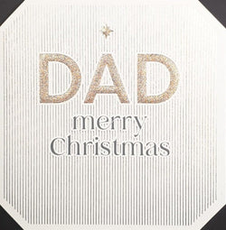 Dad Christmas Card - Golden Writing & Elegant