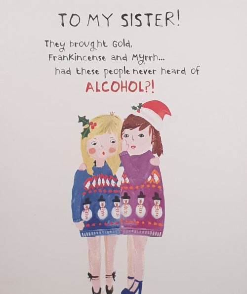 Funny Sister Christmas Card