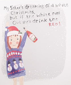 Funny Sister Christmas Card