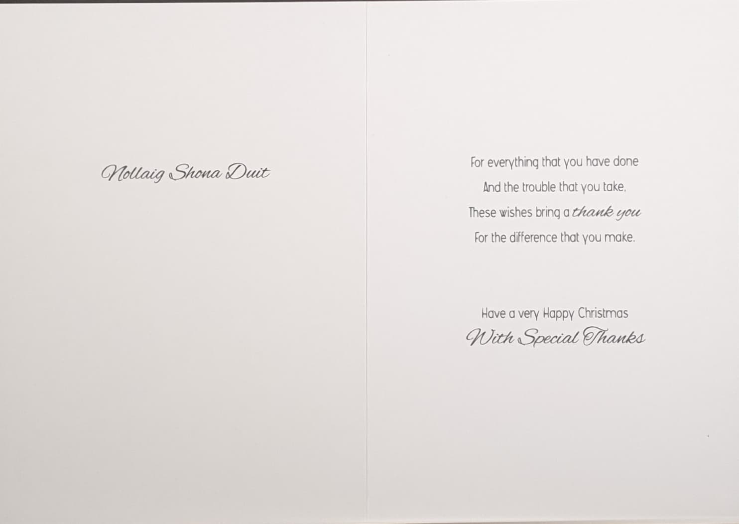 Special Thank You Christmas Card