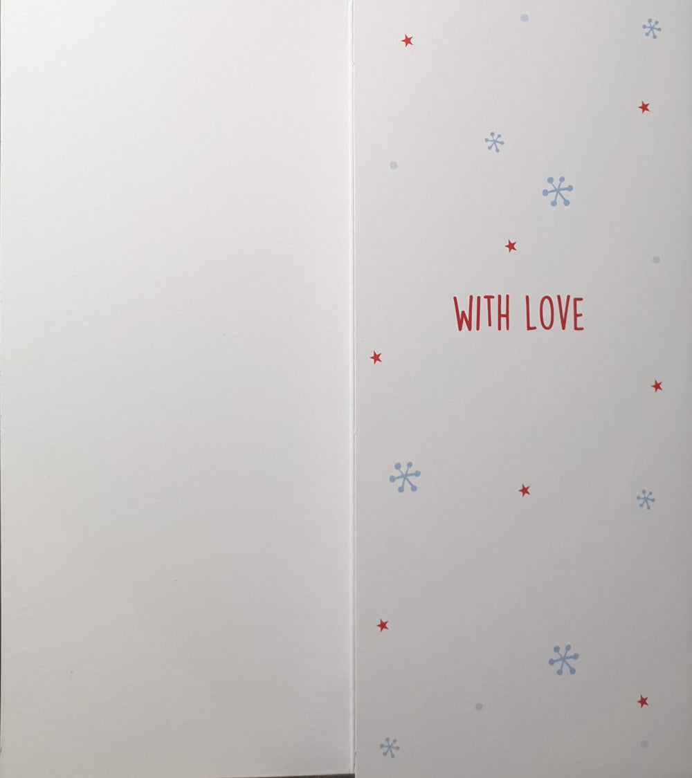 Kids Money Wallet Christmas Card - Santa & A Moose