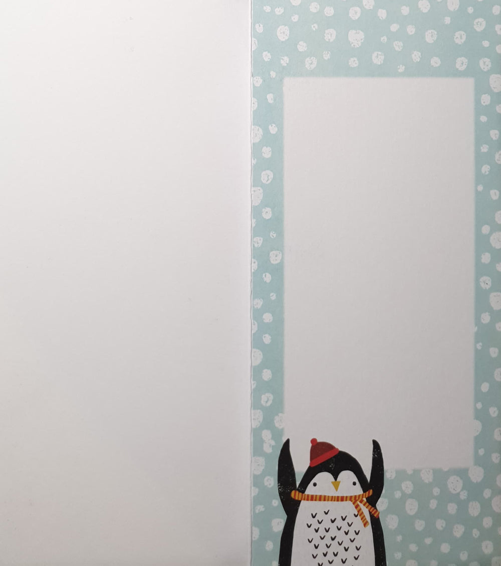 Kids Money Wallet Christmas Card - Happy Penguin