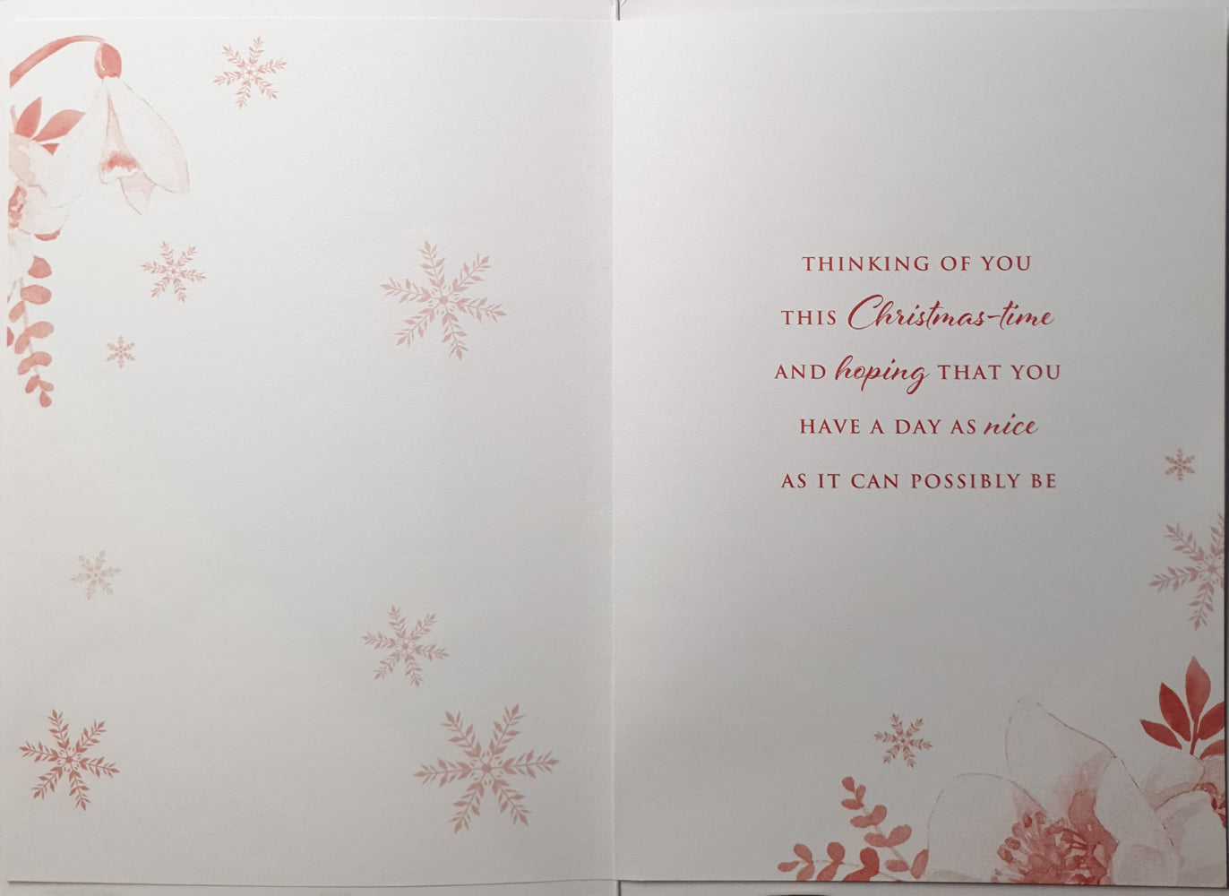 Thinking Of You Christmas Card - Vintage Flowers