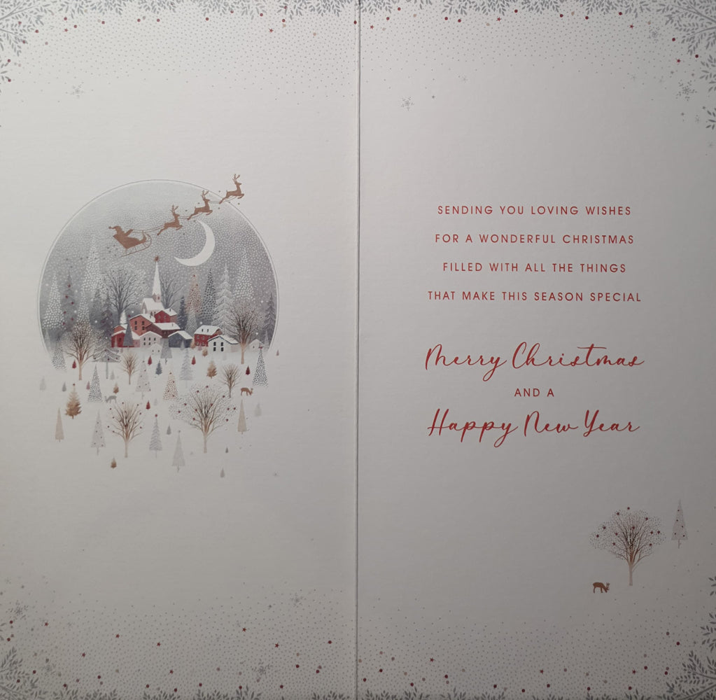 Special Nephew Christmas Card - Pretty Houses & White Trees