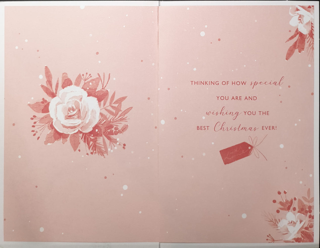 Special Nan Christmas Card - Finch & Flowers