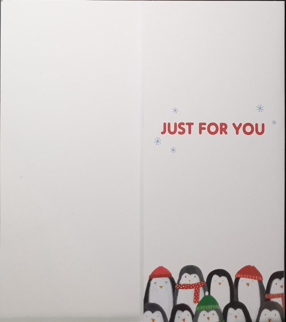 Just For You Christmas Card - Family Of Penguins