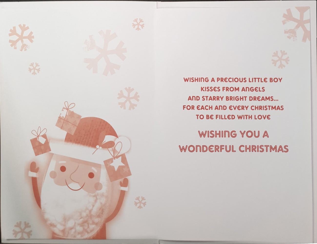 1st  Christmas Card - Santa & Gifts