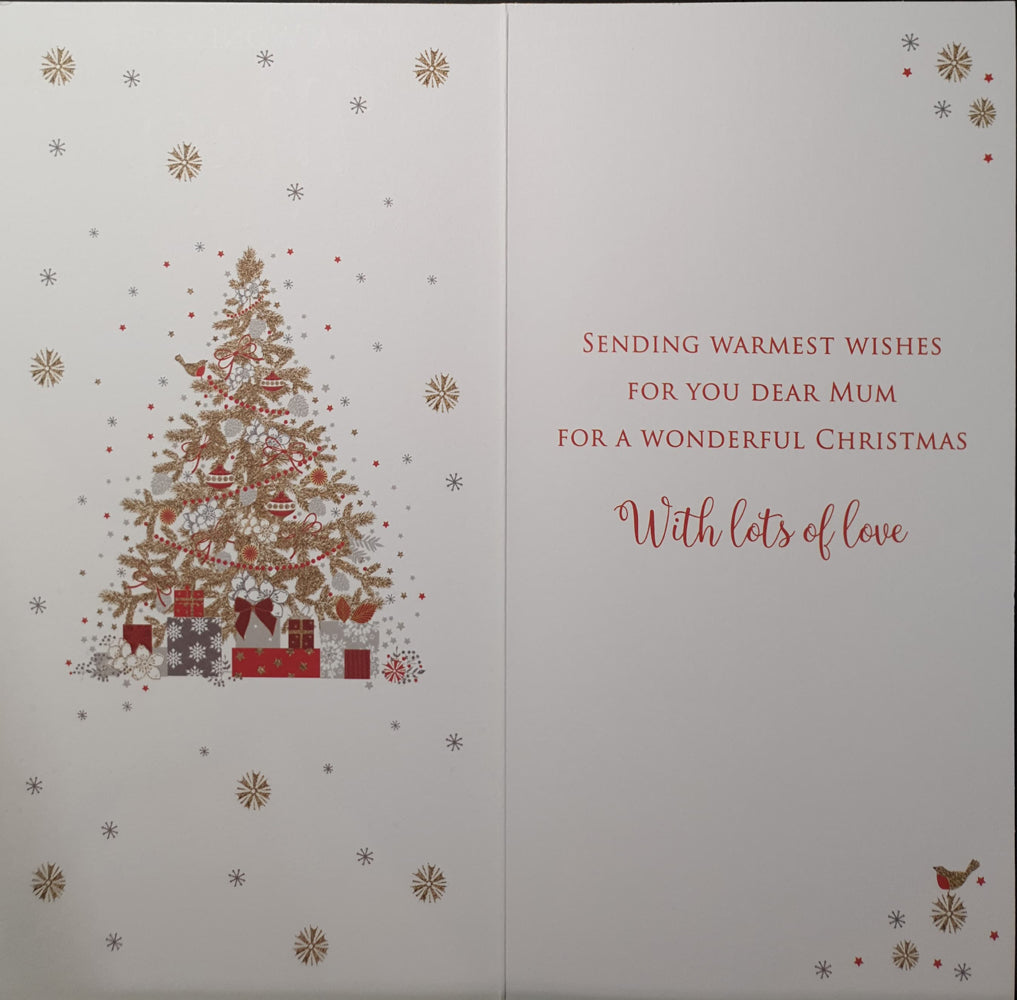 Mum Christmas Card - Big Tree & Lots Of Gifts