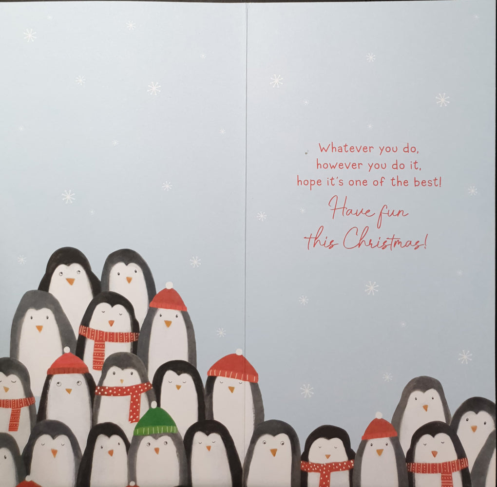 Son Christmas Card - Penguin Cluster