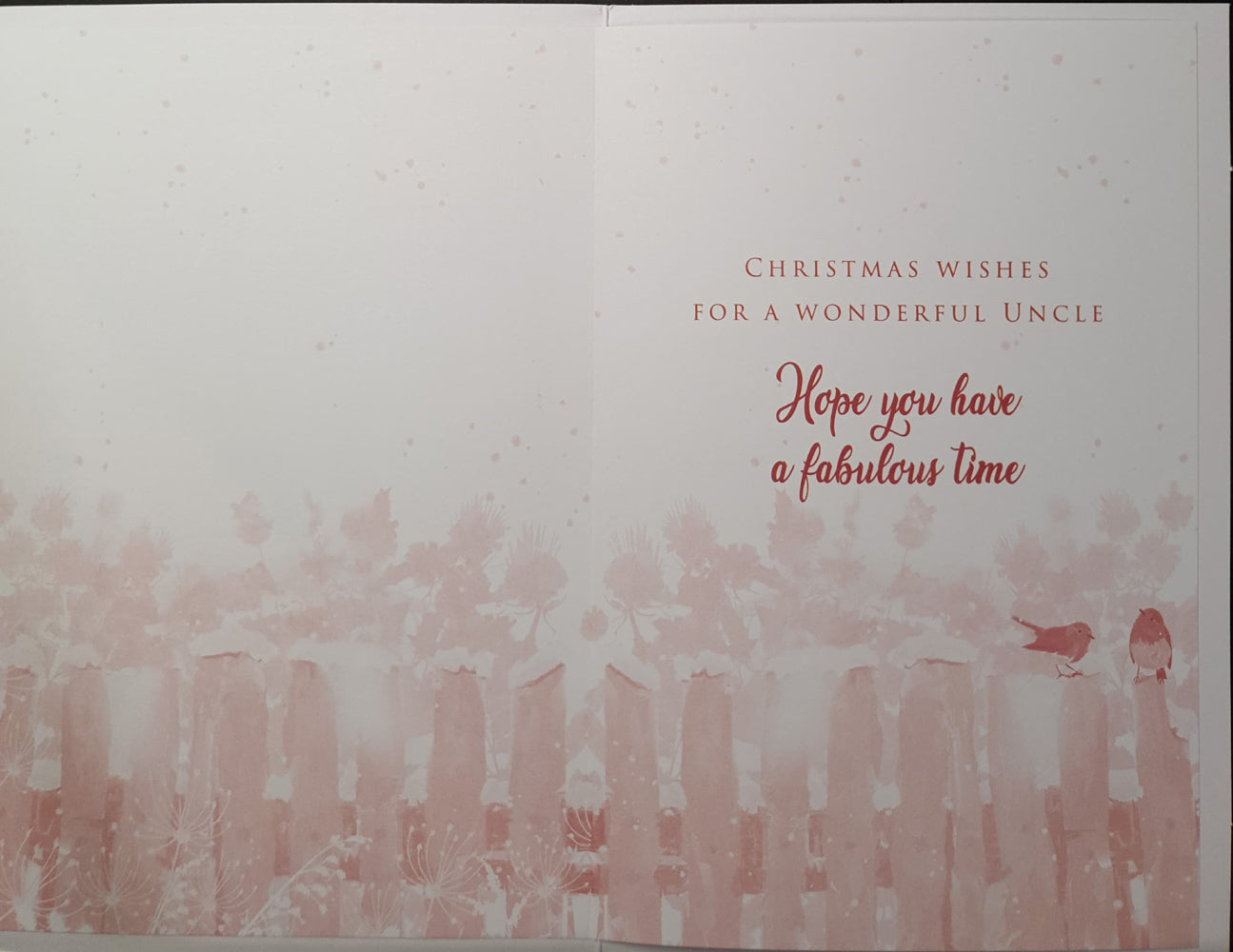 Just For You Uncle Christmas Card - Dresses & Bird