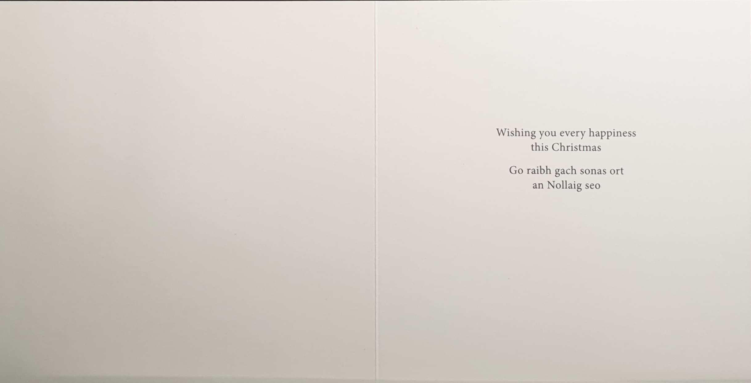 Charity Christmas Card (In Irish & English) - Pack of 8 Large Size / Cystic Fibrosis Ireland - Baby & Dove