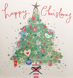 Charity Christmas Cards - Pack of 8 / Down Syndrome Ireland - Happy Christmas & Decorated Tree