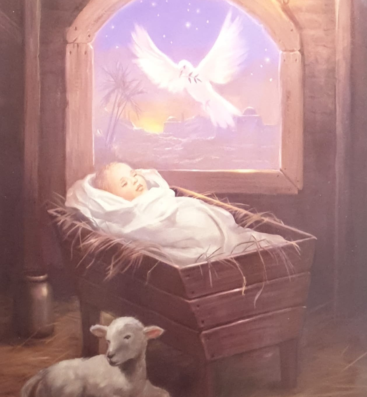 Charity Christmas Cards - Pack of 8 / Down Syndrome Ireland - Baby Jesus & Dove