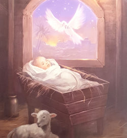 Charity Christmas Cards - Pack of 8 / Down Syndrome Ireland - Baby Jesus & Dove