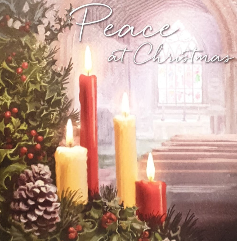 Charity Christmas Card - Pack of 8 Small / Northern Ireland Hospice - Candles & Peace at Christmas