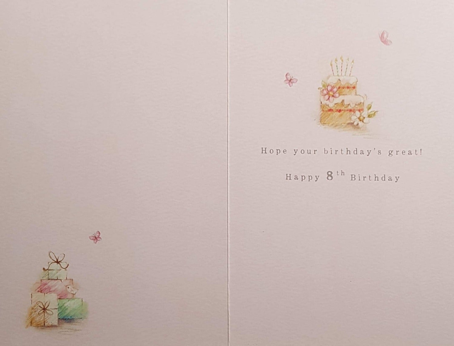 Age 8 Birthday Card - Smiling Girl Relaxing On Hammock With Her Cat