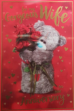 Anniversary Card - Wife / For My Gorgeous Wife & Bunch Of Roses (3D Card)