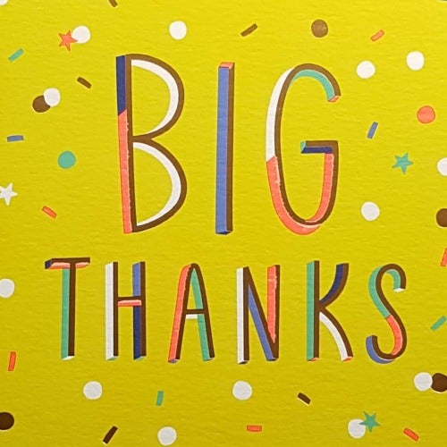 Thank You Card - Multicolour Font & Spots