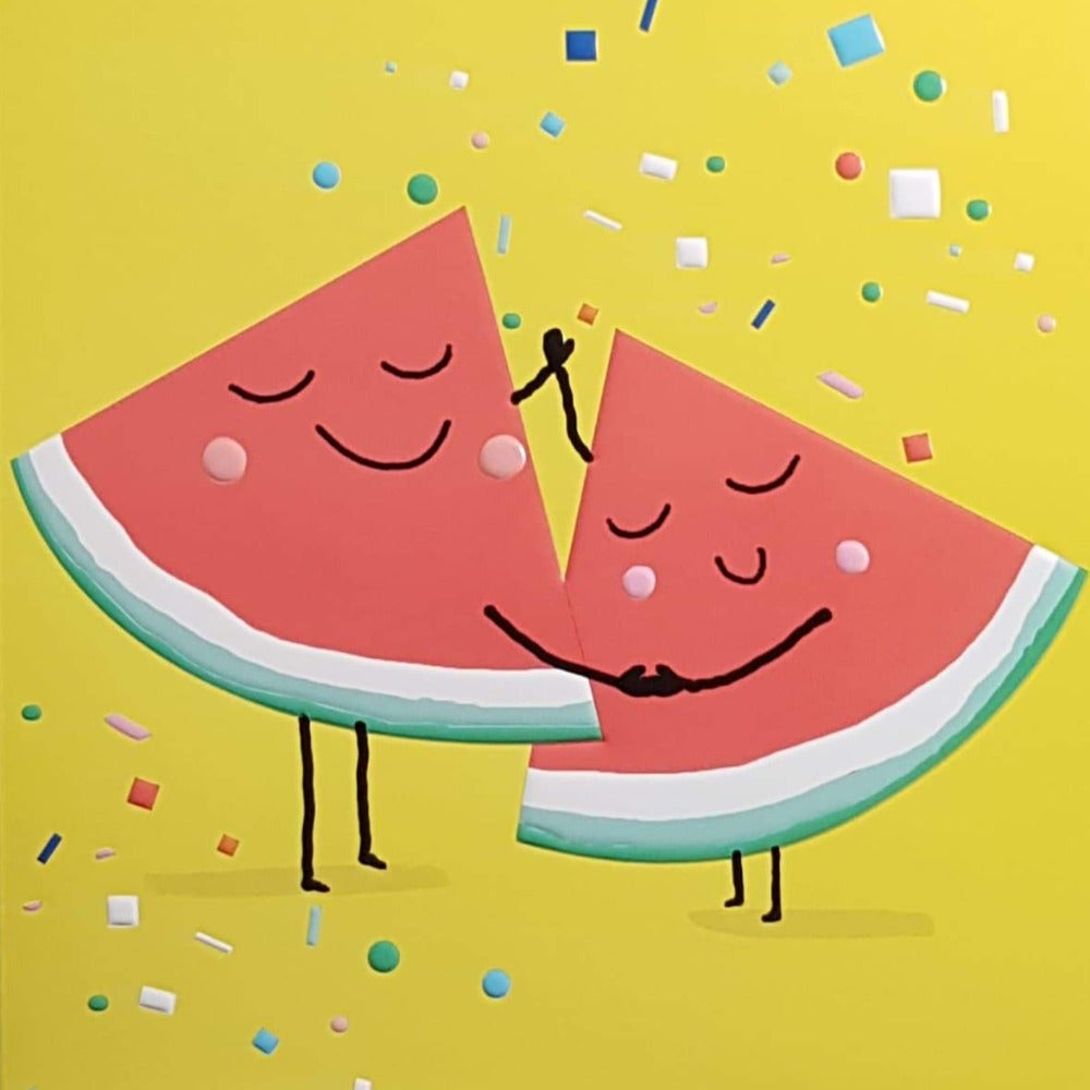 Blank Card - Two Dancing Watermelon Pieces