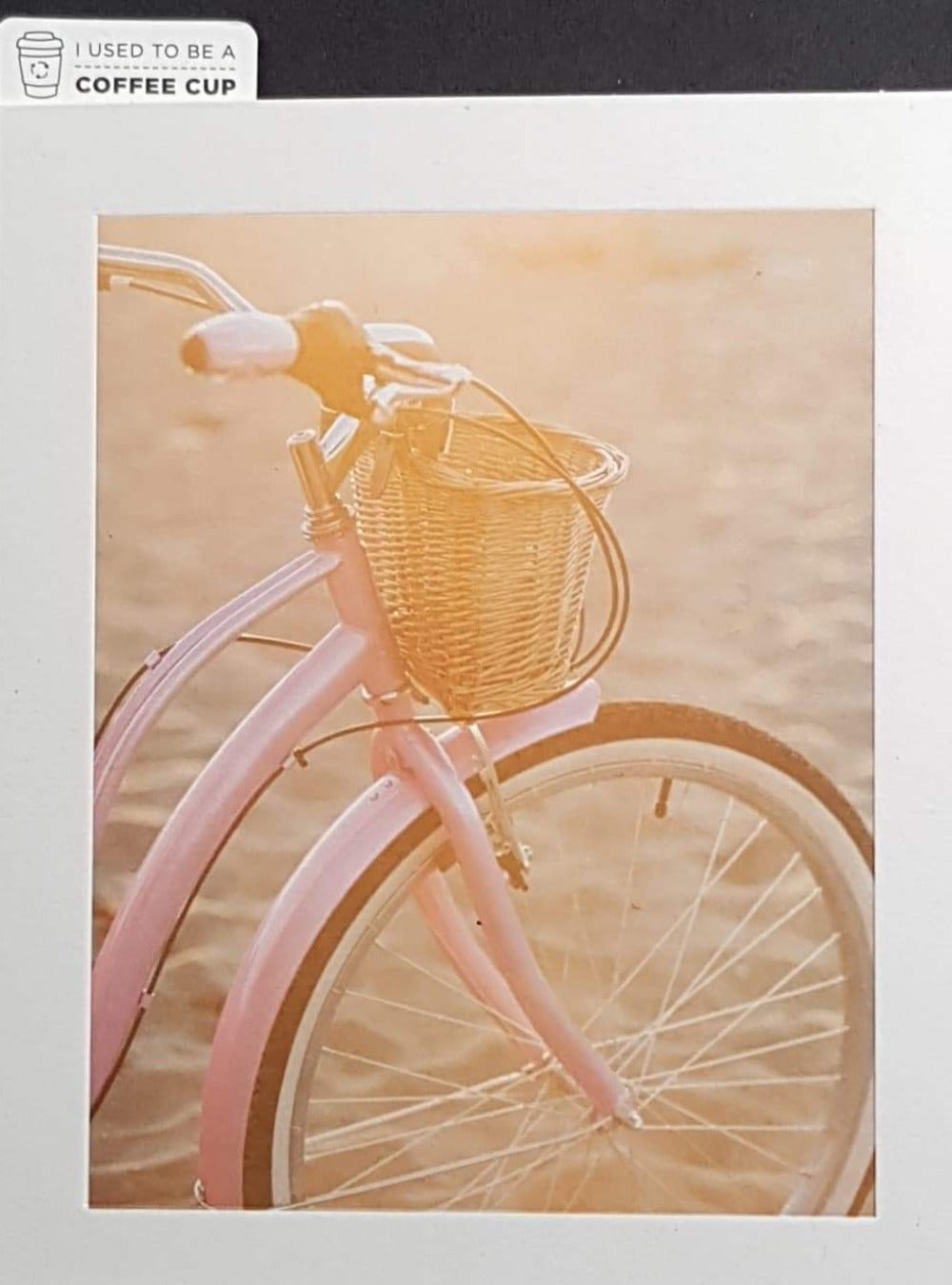 Blank Card - Pink Bicycle With Bascet