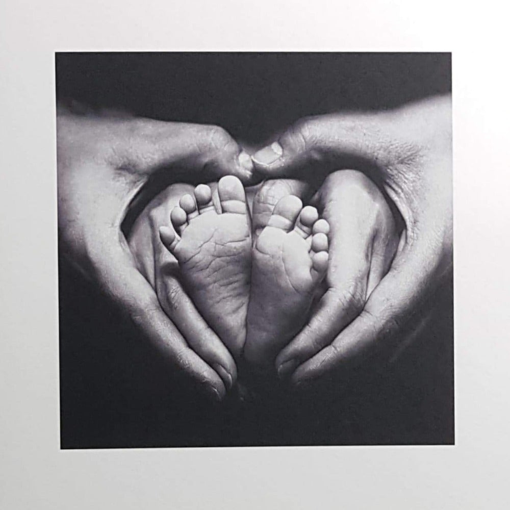 Blank Card - Love / Little Feet Holding In The Heands Making a Heart Shape
