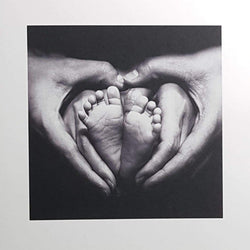 Blank Card - Love / Little Feet Holding In The Heands Making a Heart Shape
