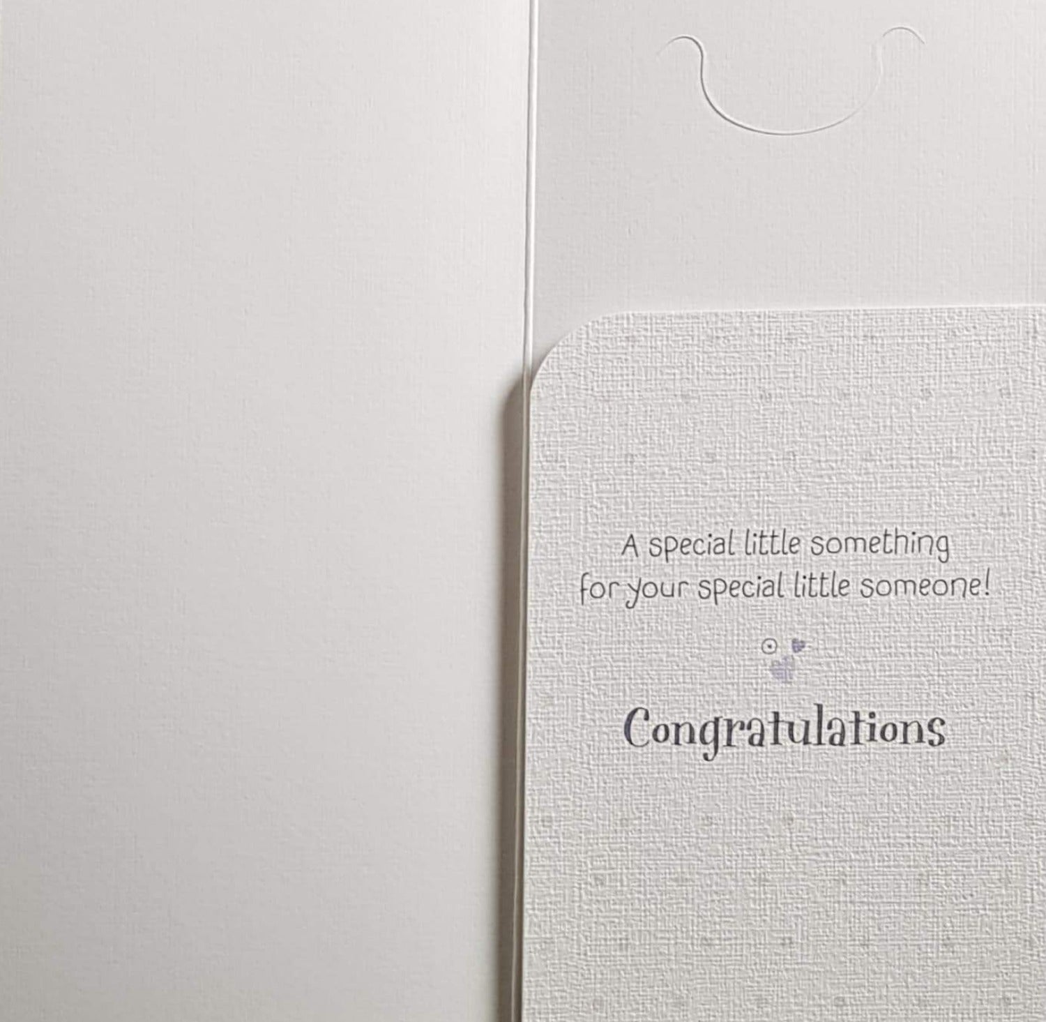 New Baby Card - Boy / Cute Teddie Holding Scarf With Blue Spots (Money Wallet)