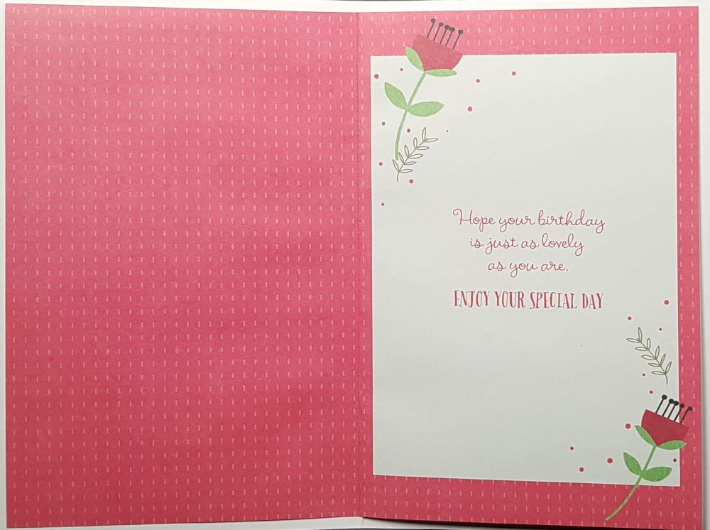 Birthday Card - Godmother / Floral Wreanth